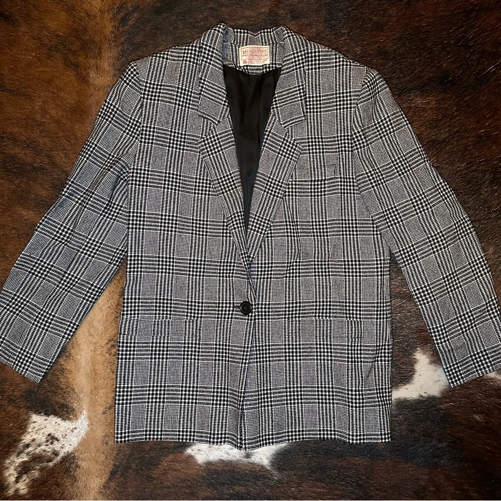 Pendleton Petite Wool Plaid Blazer - image 1